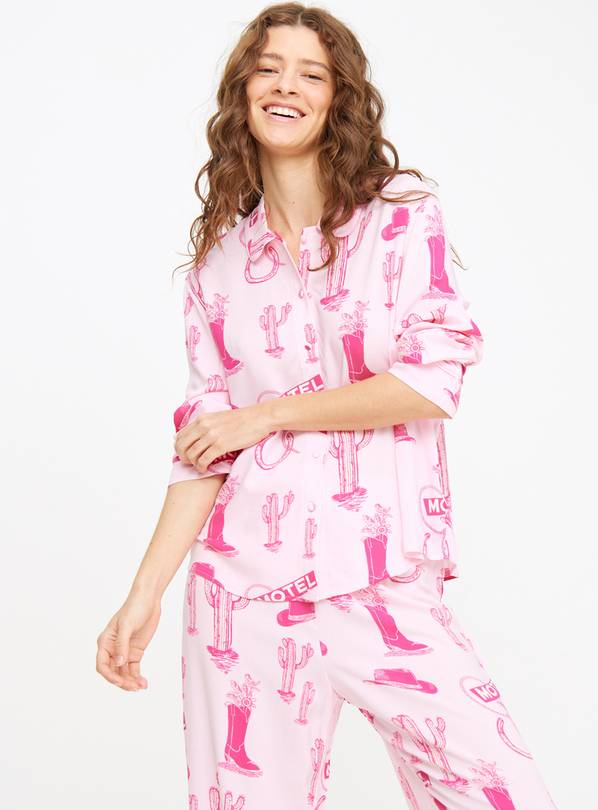 Pink Cowgirl Print Traditional Pyjamas 12